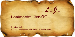 Lambrecht Jenő névjegykártya